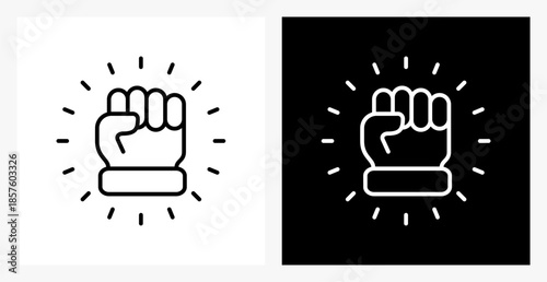 Motivation BPM icon sheet in black and white, line style.