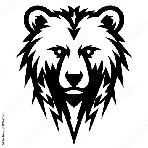 Bear head silhouette vector design