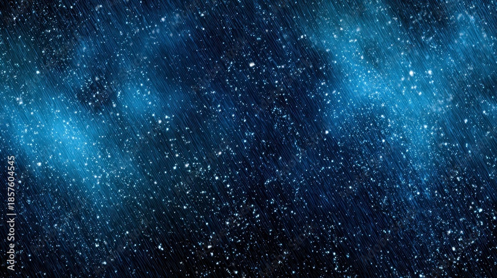 Naklejka premium A dark blue gradient illustration with light bursts, simulating a starry night with subtle, blurred elements