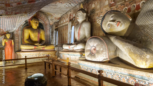 Dambulla, Sri lanka MARCH 06, 2025: Statues and murals in Dambulla Cave Temple, Dambulla, Sri Lanka