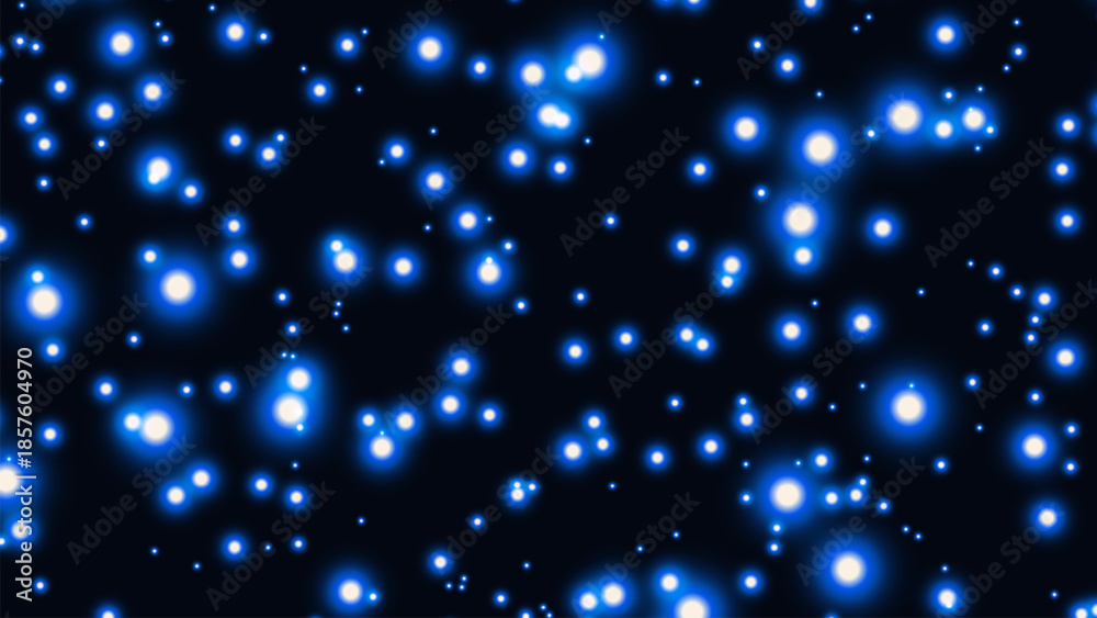 Fototapeta premium Blue glowing particles light background futuristic technology sparkle effect