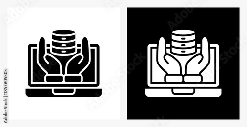 Data Collection BPM icon sheet in black and white, filled style.