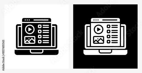 Content Plan BPM icon sheet in black and white, filled style.