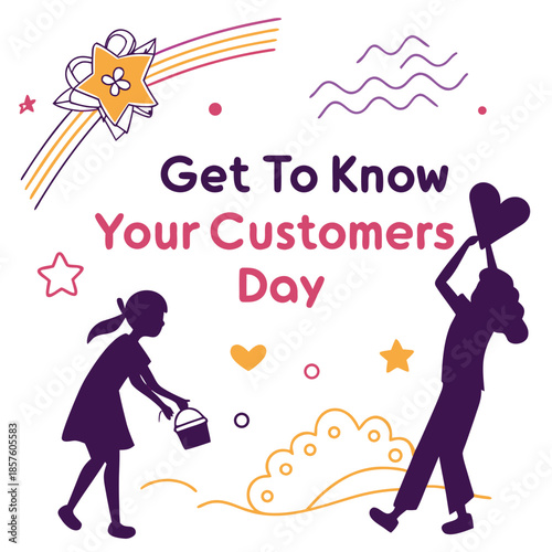 GET TO KNOW YOUR CUSTOMERS DAY vector illustration isolated on white background