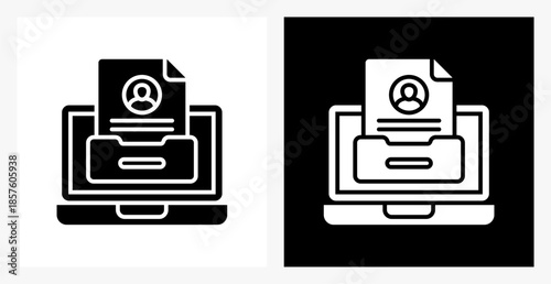 Repository BPM icon sheet in black and white, filled style.