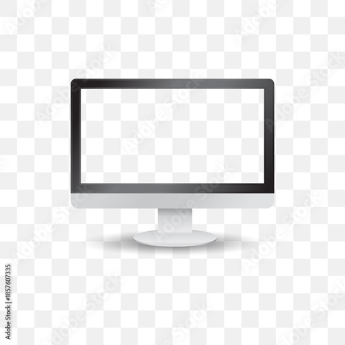 Computer monitor mockup isolated blank screen modern technology device
