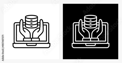 Data Collection BPM icon sheet in black and white, line style.