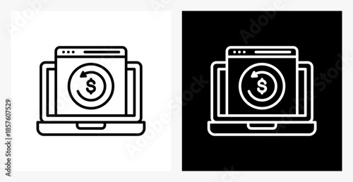 Backup BPM icon sheet in black and white, line style.