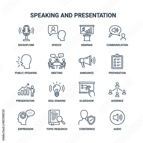 Essential Icons for Speaking and Presentation Skills