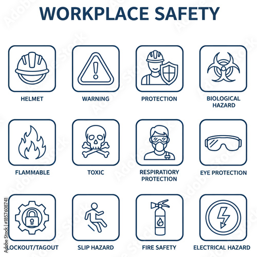 Essential Workplace Safety Icons and Hazards