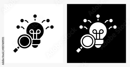Research BPM icon sheet in black and white, filled style.