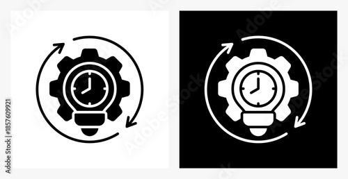 Agility BPM icon sheet in black and white, filled style.