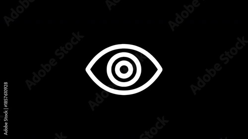 Digital eye symbol animation with glitch effect