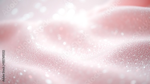 Soft pink fabric with sparkling glitter and bokeh sparkle texture