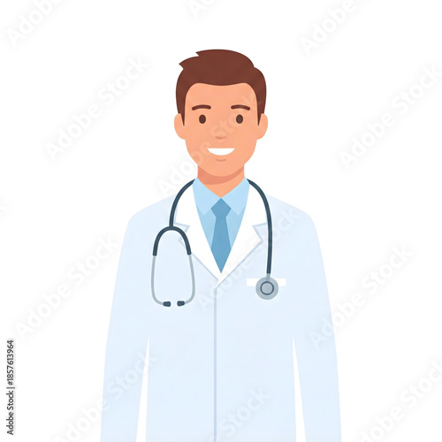 Friendly Medical Doctor Portrait Illustration - AI Generated