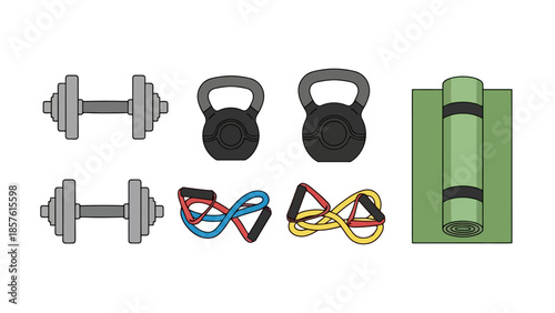 Home gym equipment for fitness and exercise routines