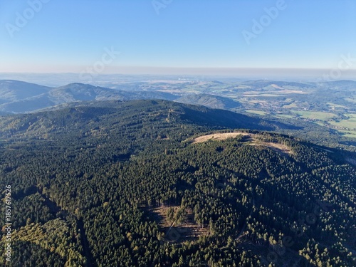 Aerial Perspective Covers Boundary Between Forest And Suburban Expansion And Development Planning