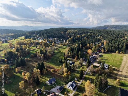 Photos Picturesque Rural Area With Homes, Idyllic Rural Scenery With Farmhouses And Cha