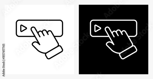 Cta BPM icon sheet in black and white, line style.