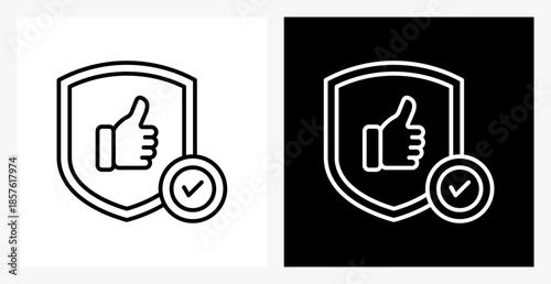 Reliability BPM icon sheet in black and white, line style.