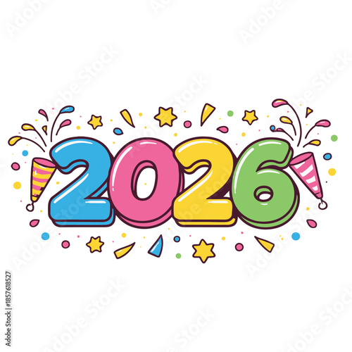 Party Style New Year 2026 Graphic