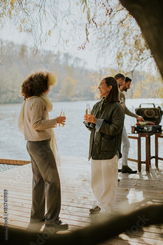 Friends enjoy a relaxing af...