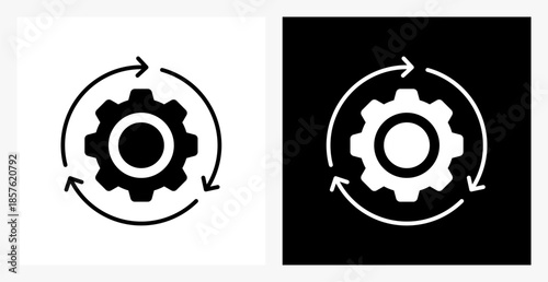 Operation BPM icon sheet in black and white, filled style.