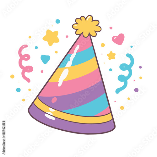 Festive Birthday and New Year Party Hat Vector