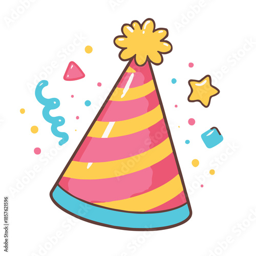 Colorful Party Hat Celebration Icon