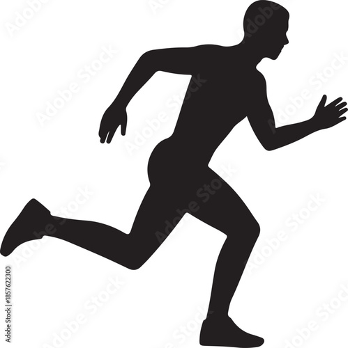 Silhouette of Running Man Vector Graphic Illustration Perfect for Fitness and Sports Themes