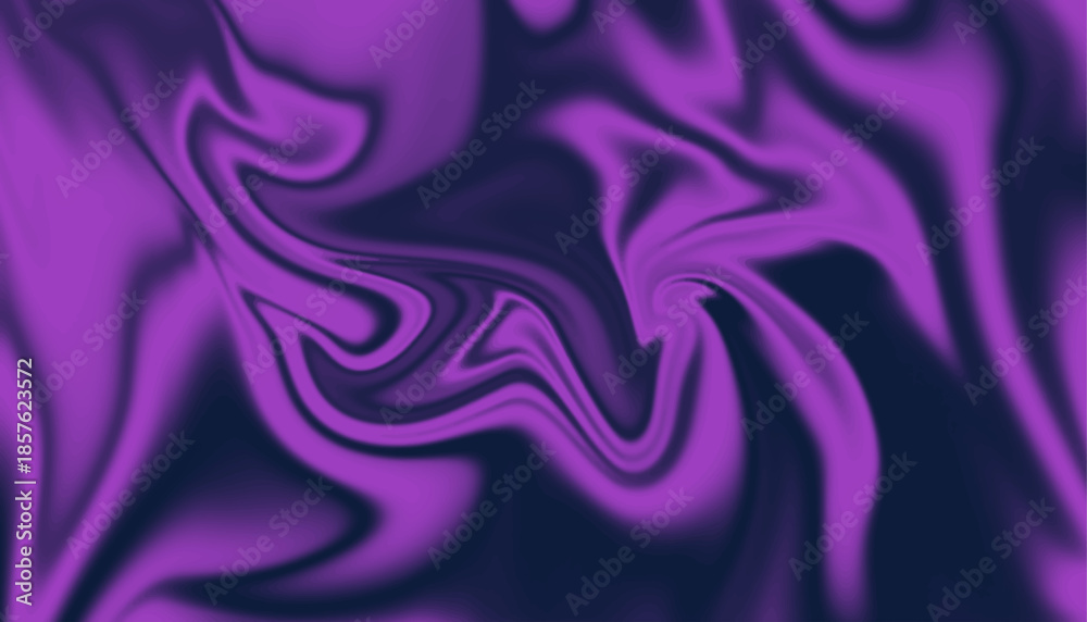 Obraz premium Moody Abstract Violet Swirl Pattern, Vibrant Purple on Dark Indigo Surface,