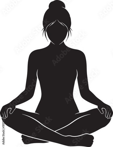 Silhouette of a Person in Yoga Meditation Pose
