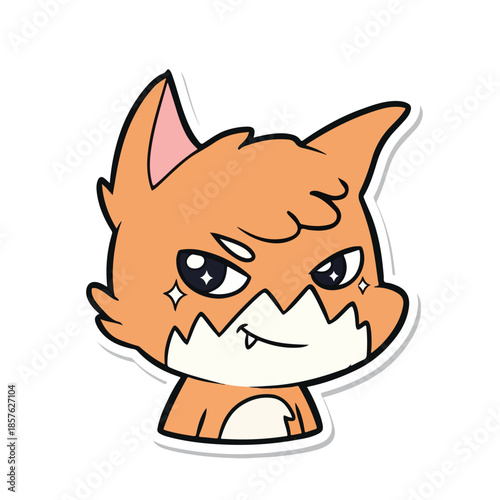 Playful Winking Chibi Fox Sticker