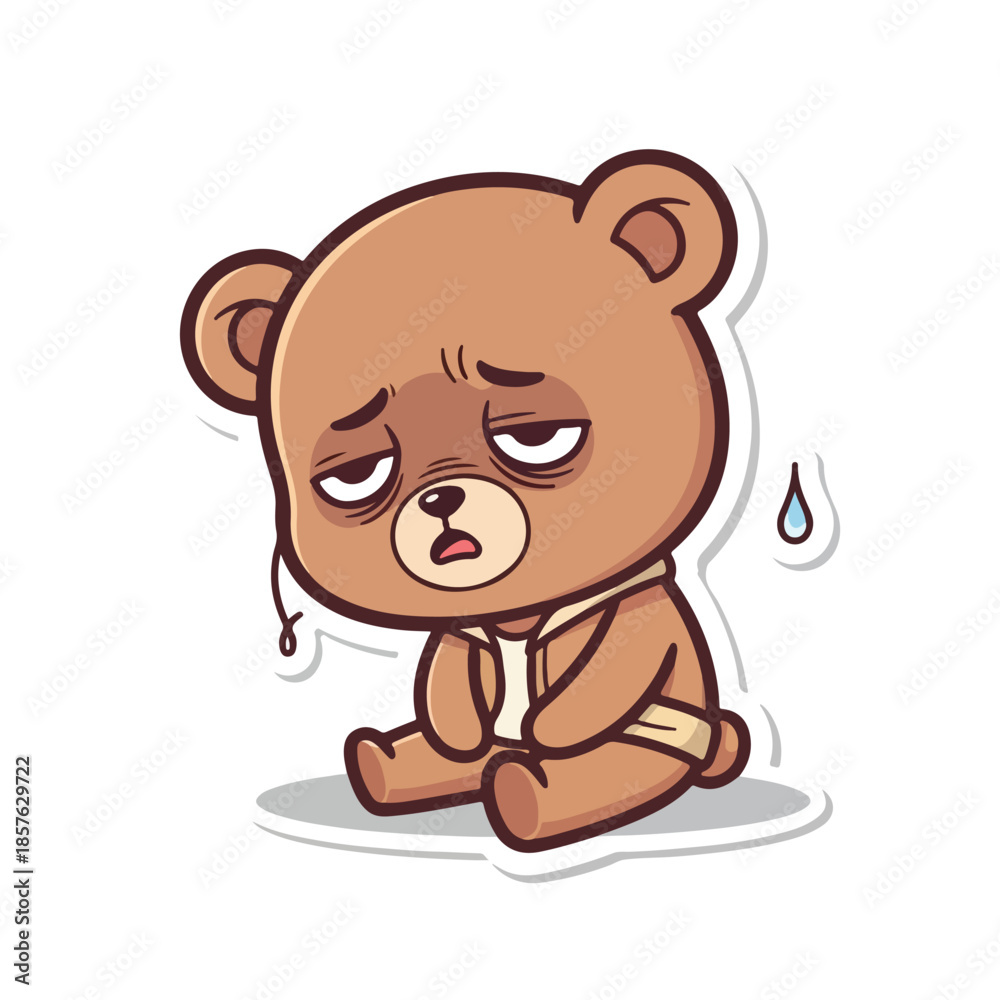 Obraz premium The Exhausted Teddy Bear Sticker