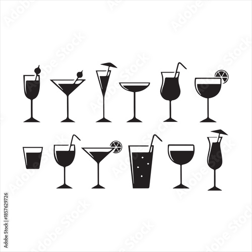 set of different drinks