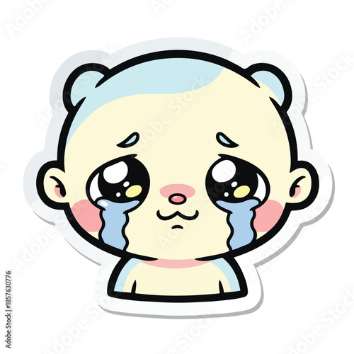 Emotional Cartoon Boy Crying Out Loud