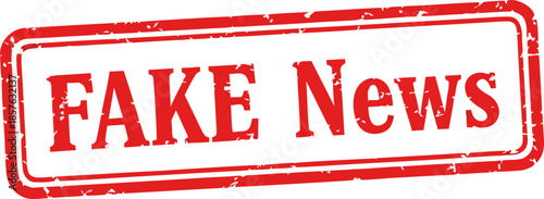 A stamp labeled Fake News to mark false information. The concept of combating fake news, disinformation, deepfakes and fact checking in the media and social networks.