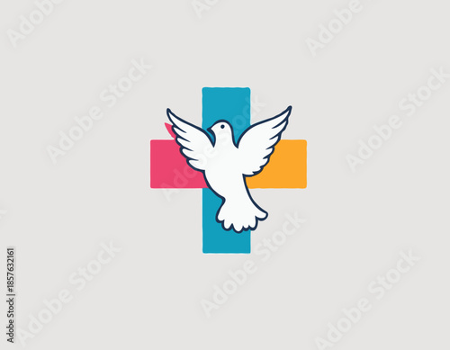 Dove and Cross, Combine the cross with a dove symbolizing the Holy Spirit
