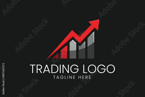Trading Graph Red Arrow Profit Vector logo template