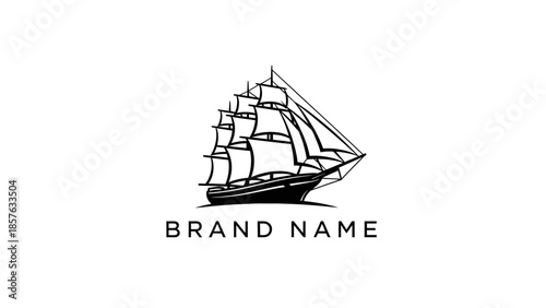 Classic Sailing Ship Old Fashioned Marine Boat Isolated White Background