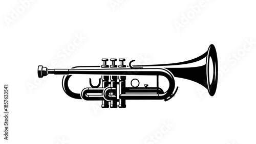 Brass Trumpet Musical Instrument Isolated White Background