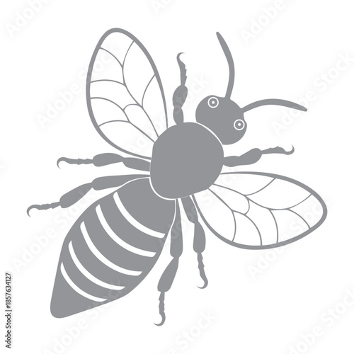 honey bee icon, honey bee silhouette vector, isolated on a white background