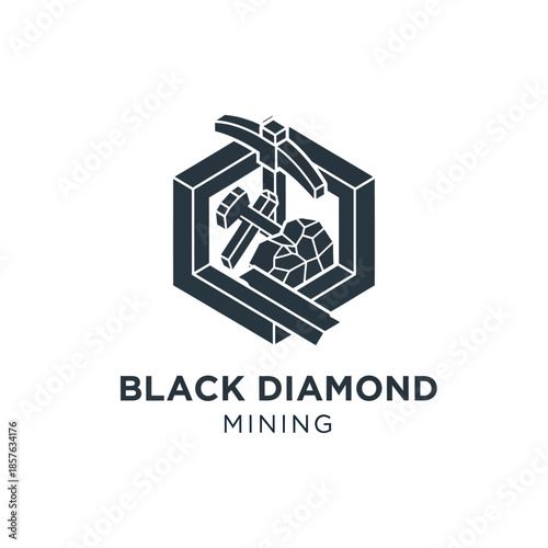 Black Diamond Mining Logo Design Element.
