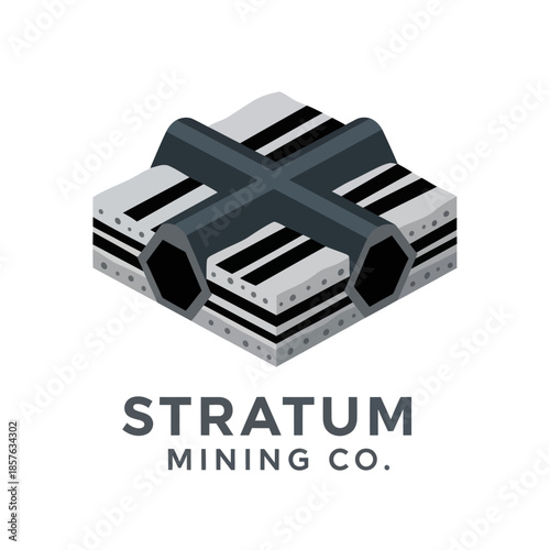 Stratum Mining Co Logo Design Element.