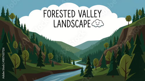 forested valley filled with dense trees creates a layered natural environment where vegetation follows slopes and shadows shape depth