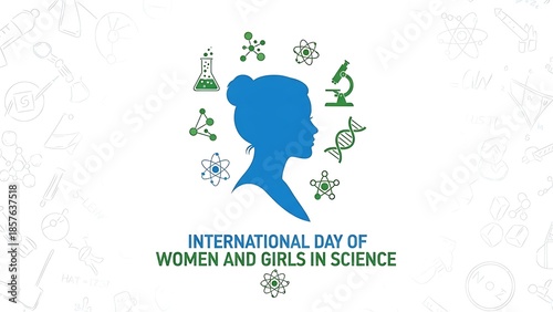 Celebrating international day of women and girls in science illustration
