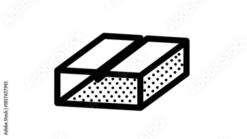 Cigarette box with open lid and cigarettes.