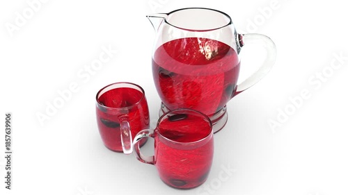 fresh watermelon juice on white background