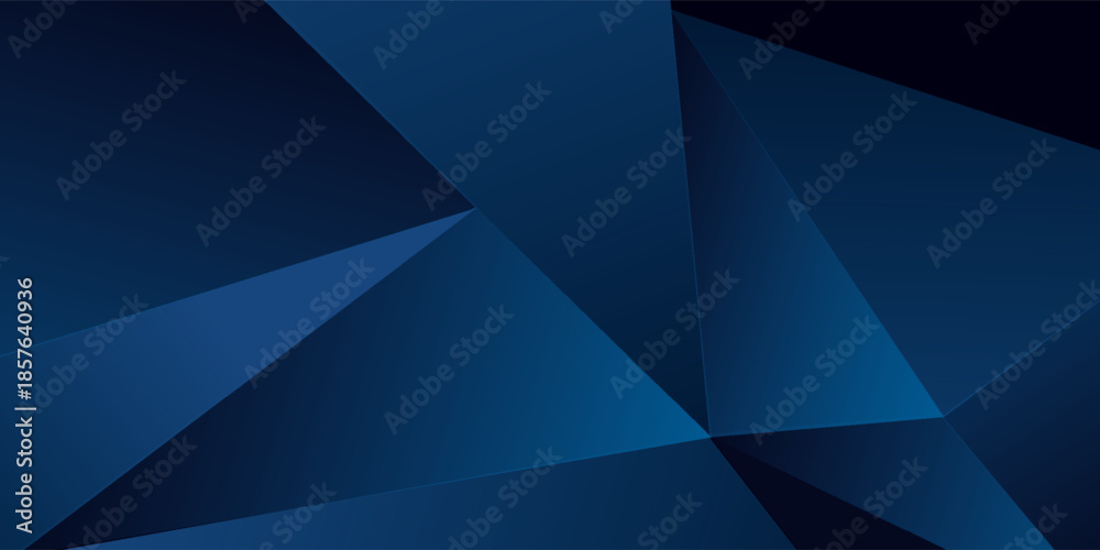Obraz premium Abstract blue polygon triangles shape pattern background with lighting effect luxury style. Illustration Vector design digital technology concept.