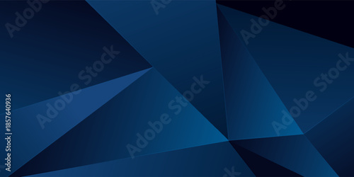 Abstract blue polygon triangles shape pattern background with lighting effect luxury style. Illustration Vector design digital technology concept.